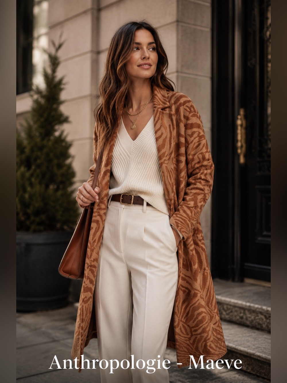 Anthropologie Maeve Ayla sweater jacket in an animal print design $158